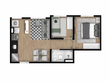 apartamento 36 m 2 dormitrios